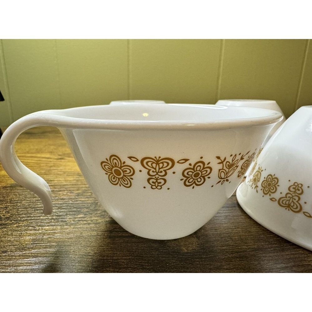 Vintage Corning Corelle Butterfly Gold Coffee Cup Vintage Open Hook Set Of 4